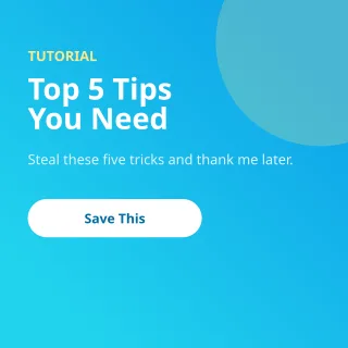Tutorial — editable blue social media template, instagram post