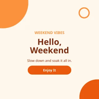 Weekend Vibes — editable white social media template, instagram post