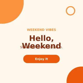 Weekend Vibes — editable white social media template, instagram post