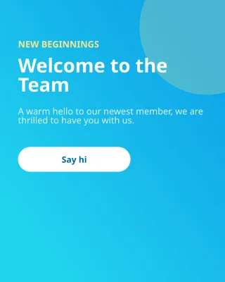 Welcome Aboard Social — editable blue social media template, instagram portrait