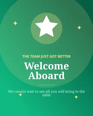 Welcome Aboard — editable green social media template, instagram portrait