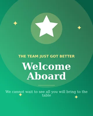 Welcome Aboard — editable green social media template, instagram portrait