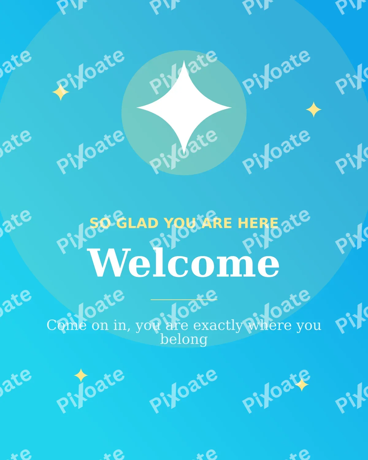 Welcome Welcome — editable blue social media template, instagram portrait