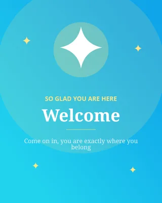 Welcome — editable blue social media template, instagram portrait