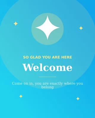 Welcome — editable blue social media template, instagram portrait