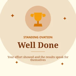 Well Done — editable white social media template, instagram post