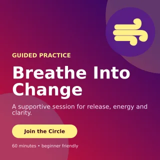 Aurora Breathwork Circle Square Post — editable purple spiritual wellness template, instagram post