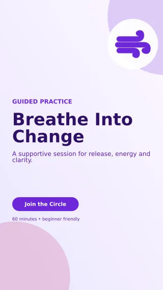 Aurora Breathwork Circle Story — editable white spiritual wellness template, story / reel