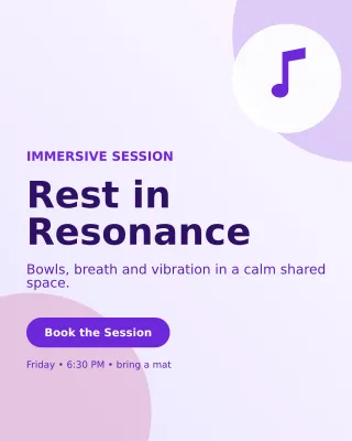 Aurora Sound Healing Portrait Post — editable white spiritual wellness template, instagram portrait
