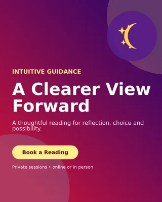 Aurora Tarot Reading Portrait Post — editable purple spiritual wellness template, instagram portrait