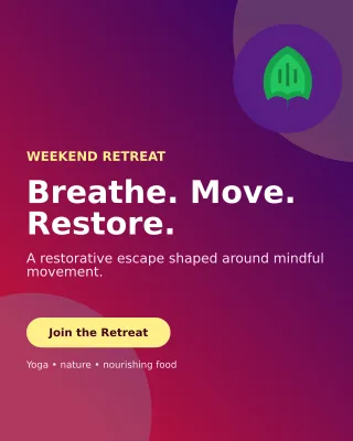 Aurora Yoga Retreat Portrait Post — editable purple spiritual wellness template, instagram portrait