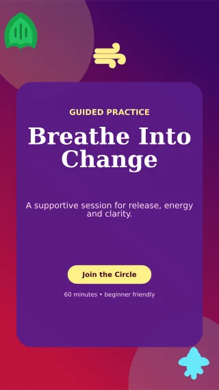 Botanical Breathwork Circle Story — editable purple spiritual wellness template, story / reel