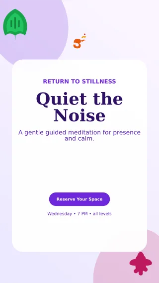 Botanical Meditation Session Story — editable white spiritual wellness template, story / reel