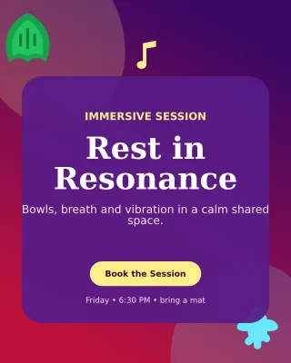 Botanical Sound Healing Portrait Post — editable purple spiritual wellness template, instagram portrait