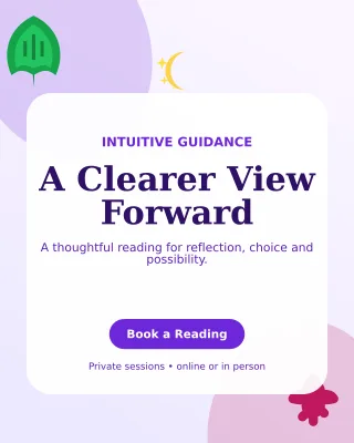 Botanical Tarot Reading Portrait Post — editable white spiritual wellness template, instagram portrait