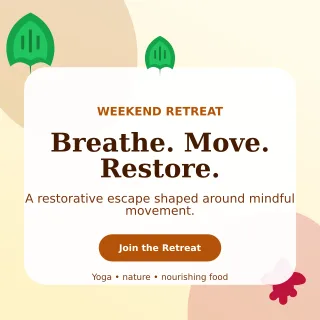 Botanical Yoga Retreat Square Post — editable white spiritual wellness template, instagram post