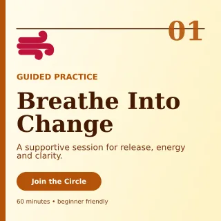 Editorial Breathwork Circle Square Post — editable white spiritual wellness template, instagram post