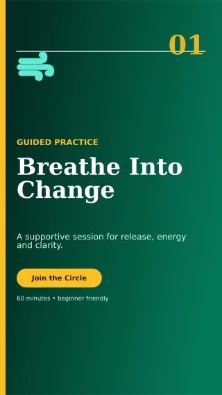 Editorial Breathwork Circle Story — editable black spiritual wellness template, story / reel