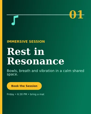 Editorial Sound Healing Portrait Post — editable black spiritual wellness template, instagram portrait