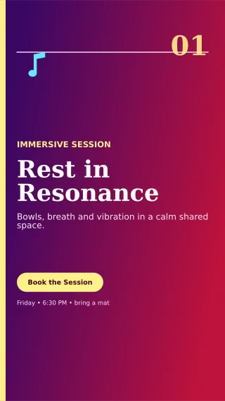 Editorial Sound Healing Story — editable purple spiritual wellness template, story / reel