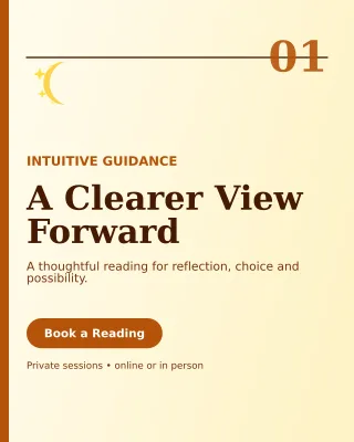 Editorial Tarot Reading Portrait Post — editable white spiritual wellness template, instagram portrait