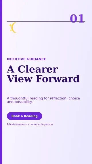 Editorial Tarot Reading Story — editable white spiritual wellness template, story / reel