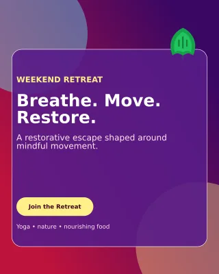 Glass Yoga Retreat Portrait Post — editable purple spiritual wellness template, instagram portrait