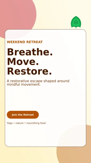 Glass Yoga Retreat Story — editable white spiritual wellness template, story / reel