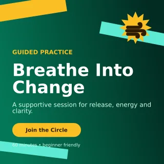 Kinetic Breathwork Circle Square Post — editable black spiritual wellness template, instagram post