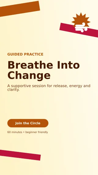 Kinetic Breathwork Circle Story — editable white spiritual wellness template, story / reel