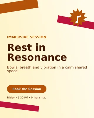Kinetic Sound Healing Portrait Post — editable white spiritual wellness template, instagram portrait