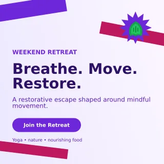 Kinetic Yoga Retreat Square Post — editable white spiritual wellness template, instagram post