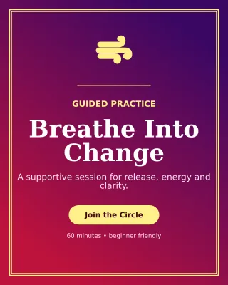Luxe Breathwork Circle Portrait Post — editable purple spiritual wellness template, instagram portrait
