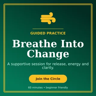 Luxe Breathwork Circle Square Post — editable black spiritual wellness template, instagram post