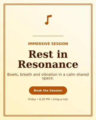 Luxe Sound Healing Portrait Post — editable white spiritual wellness template, instagram portrait