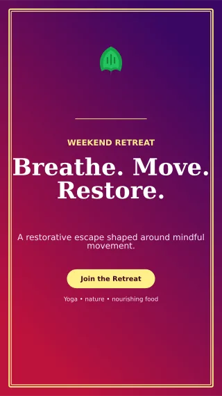 Luxe Yoga Retreat Story — editable purple spiritual wellness template, story / reel