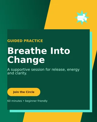 Neo Breathwork Circle Portrait Post — editable black spiritual wellness template, instagram portrait