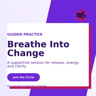Neo Breathwork Circle Square Post — editable white spiritual wellness template, instagram post