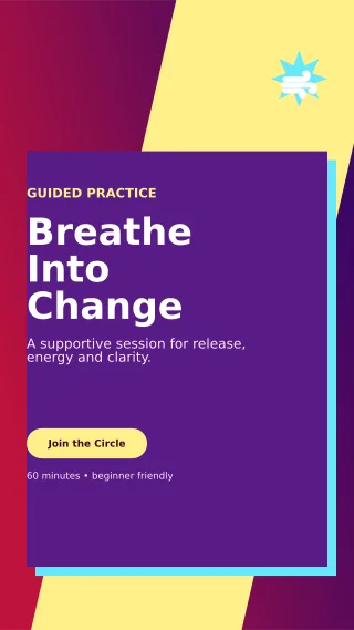 Neo Breathwork Circle Story — editable purple spiritual wellness template, story / reel
