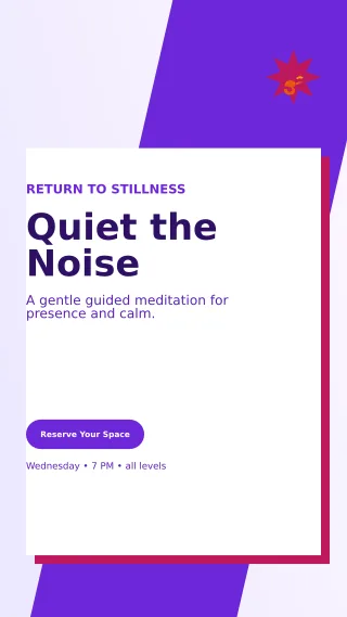 Neo Meditation Session Story — editable white spiritual wellness template, story / reel
