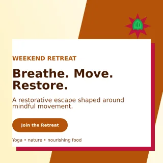 Neo Yoga Retreat Square Post — editable white spiritual wellness template, instagram post