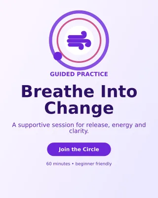 Orbit Breathwork Circle Portrait Post — editable white spiritual wellness template, instagram portrait