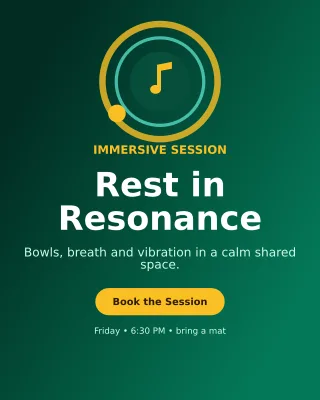 Orbit Sound Healing Portrait Post — editable black spiritual wellness template, instagram portrait