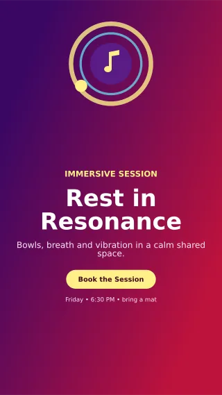Orbit Sound Healing Story — editable purple spiritual wellness template, story / reel