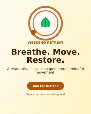 Orbit Yoga Retreat Portrait Post — editable white spiritual wellness template, instagram portrait