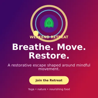 Orbit Yoga Retreat Square Post — editable purple spiritual wellness template, instagram post