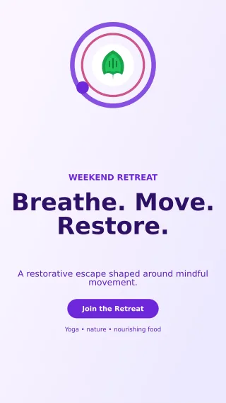 Orbit Yoga Retreat Story — editable white spiritual wellness template, story / reel