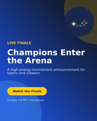 Aurora Esports Event Poster — editable blue technology and gaming template, instagram portrait