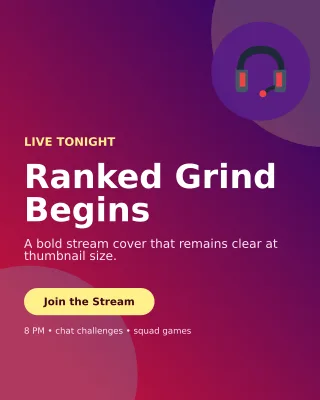 Aurora Gaming Stream Poster — editable purple technology and gaming template, instagram portrait