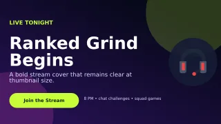 Aurora Gaming Stream Wide Ad — editable black technology and gaming template, youtube thumbnail